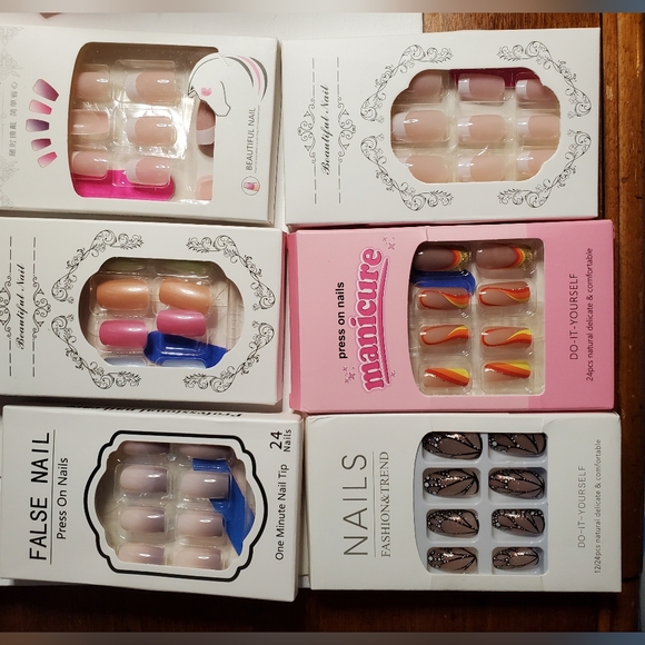 6 sets of press-on/glue nails - Picture 1 of 7